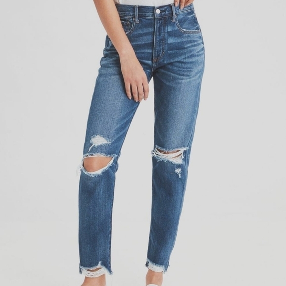American Eagle Hi-Rise Girlfriend Jeans Size 2 - Picture 1 of 11